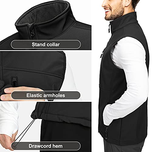 33,000Ft 3JL009 Men'S Lightweight Softshell Vest Outerwear Zip Up Fleece Lined Windproof Sleeveless Jacket thumb #5