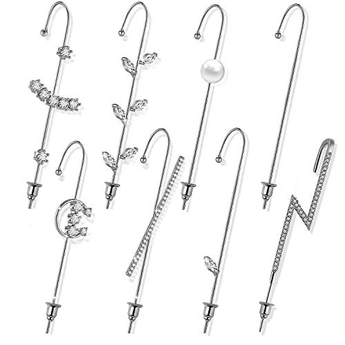 Ear Wrap Crawler Hook Earrings for Women Girls Gold Hypoallergenic Piercing Ear Wrap Climbers Earrings Simple Cubic Zirconia Rhinestone Hoop Earrings