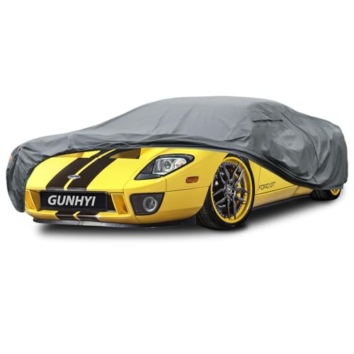 Image of GUNHYI Premium Car Cover Custom Fit Ford GT, 16 Layers Heavy Duty Car Cover Waterproof All Weather with Zipper Door for Sun Rain Snow Dust Uv Protection
