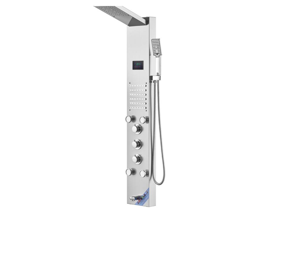 VEVOR Shower Panel System 5 Shower Modes LED Shower Panel Tower Rainfall Waterfall 2 Body Massage Jets Handheld Shower Head FTYS5CS2MSDPJJRDMV9 - The Home Depot - View #2