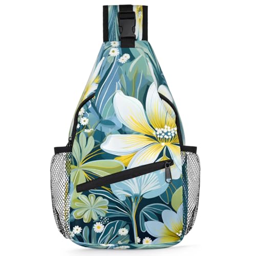 Bolso Sling Unisex con diseño Floral 7.9 x 3.5 x 14.2 in