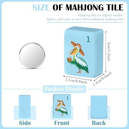 Teyva Daily 160 pcs Beach Vacation American Mahjong Tile Set 1.2 Inch Seaside Holiday Mahjong Tile with Palm Trees Ice Creams Coastal Designs Mini Mahj Game Set for Summer Party Family Gathering Gift - 1