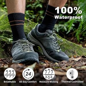 Image of Drylife Waterproof Socks For Outdoor Activities, Thermalwear Bamboo Breathable Socks For Sports Activitities in Cold /Wet Conditions Hiking, Swimming, Fishing, Skiing & Trekking