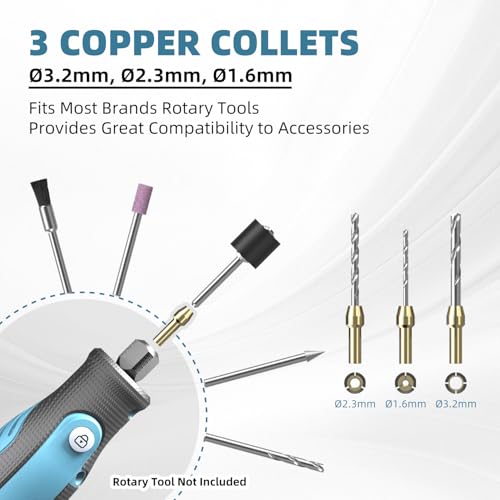 TOOLSBAT 302PCS Rotary Tool Accessories Kit, 1/8-Inch Diameter Shanks Universal Fitment, Rotary Tool Bits for Cutting, Sanding, Grinding, Carving, Polishing, Drilling and Engraving