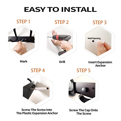 Sxlaonanhai Coat Rack Wall Mounted - 5 Tri Hooks, 2 Pack Heavy Duty, Stainless Steel, Metal Coat Hook For Bathroom, Living Room, Entryway Bedroom And More #TOP3