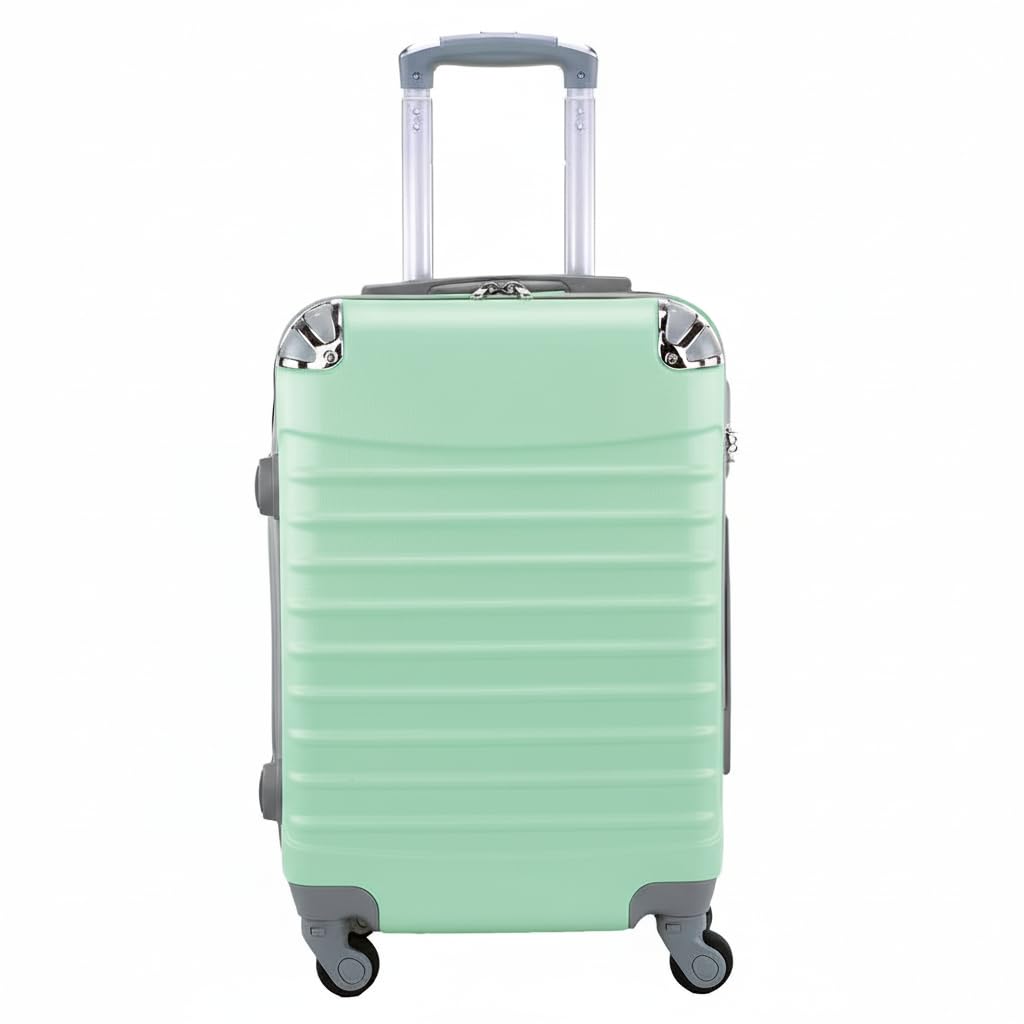 Maleta de Cabina Trolley de Viaje con Neceser a Juego Equipaje de Mano 4 Ruedas 360º Maleta 55x35x20cm y Neceser 34x27x14cm. Comercial, Piloto, Medico. (Verde Agua)
