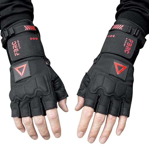 Fabric of the Universe Tactical Fingerless Logo Gloves (Black RD G-Type 021, Medium)