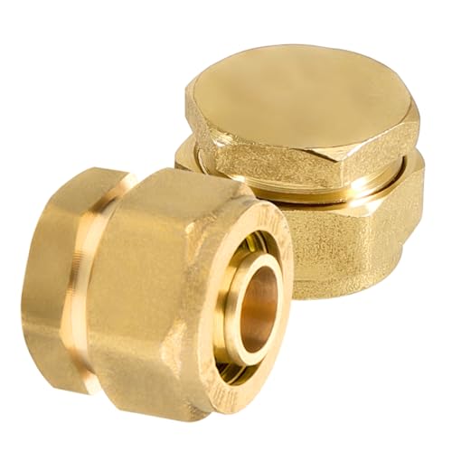 2 Stück Schraubfitting Stopfen, 20 x 2mm Messing Stopfen, Messing Klemmringverschraubung, Schraubfitting Übergang für Aluverbundrohr DVGW und Mehrschichtverbundrohr, Schraubverbindungen für Heizung