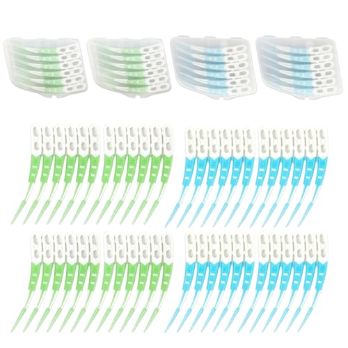 MOLZINY 48 Pezzi Scovolini Interdentali Spazzolino Interdentale Scovolini Dentali Scovolino Per Pulizia Denti con Scatola Design Curvo Spazzolino Interdentale per Pulisci Denti Spazio