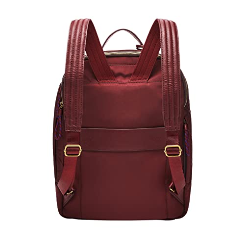 Fossil Women's Tess Recycled Fabric Laptop Backpack Purse Handbag, Wine Quilted (Model: Zb1653609) #TOP2