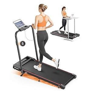4 in 1 Folding Treadmill with 9% Incline, TOPUTURE Treadmills for Home, 2.5HP Dual Display Under Desk Treadmill, 12 km/h Walking Pad, One-Touch Mute Magnetic Remote, 12 Modes, App & Bluetooth
