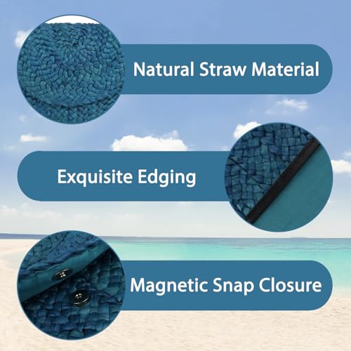 Image of Straw Clutch Bag for Women Envelope Woven Clutch Handbag Summer Beach Purse