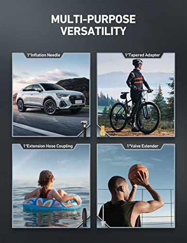 Astroai Tire Inflator Air Compressor Cordless Car Tire Pump With 20V Rechargeable Li-Ion Battery 150 Psi Portable Handheld Air Pump With 12 V Car Power Adapter For Cars Motorcycles Ls40791（C1） #TOP7