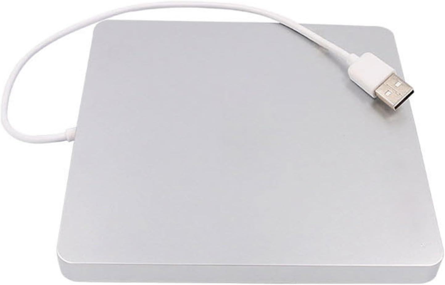 External USB CD DVD Rw Optical Drive Burner for Laptop PC Silver Portable USB DVD Player with Pop Up Tray Design No External Adapter Needed