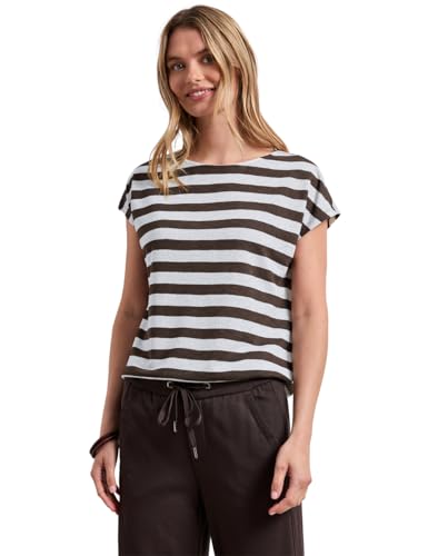 T-shirt rayé avec paillettes femme Street One 3228141 marine