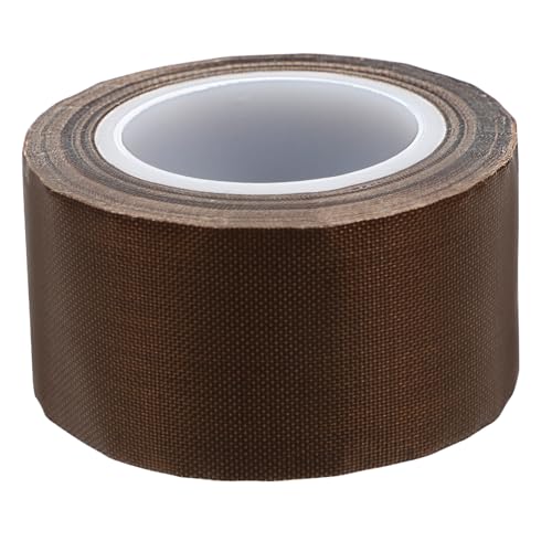 PRETYZOOM cinta de teflón cinta de transferencia de calor cinta de calor adhesivo banda cinta de transferencia cinta de alta temperatura fibra de vidrio Light Brown