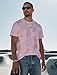 IVOVFANZY Mens T-Shirts Short Sleeve Casual | Artistic Washed Graphic Tee | Basic Crew Neck Tees Fashion Tie-Dye(Pink, L)