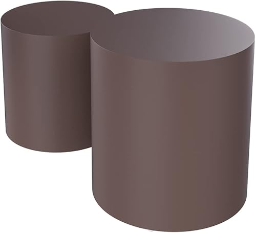 Miniatura 6 de kevinplus Juego de 2 mesas auxiliares anidadas, mesa auxiliar redonda moderna redonda para sala de estar, mesa auxiliar de cama (diámetro de 15.7 x