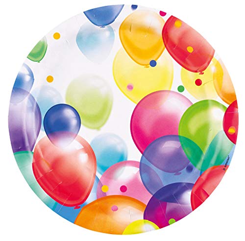 Preisvergleich Produktbild amscan 9900320 8 Papierteller Balloons, Mehrfarbig