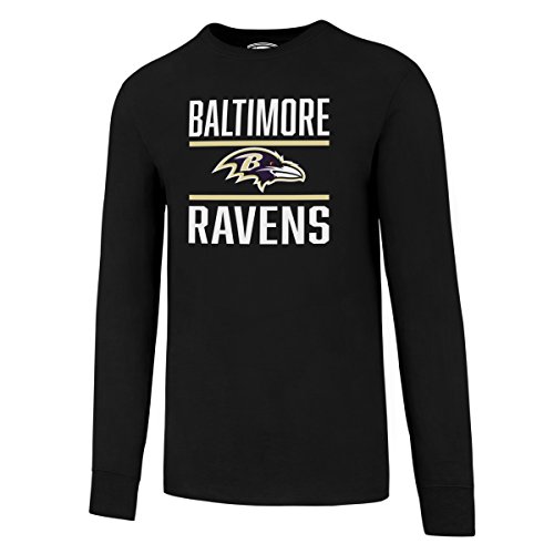 OTS NFL Baltimore Ravens Men's Rival Long Sleeve Tee, Double Bar, Medium