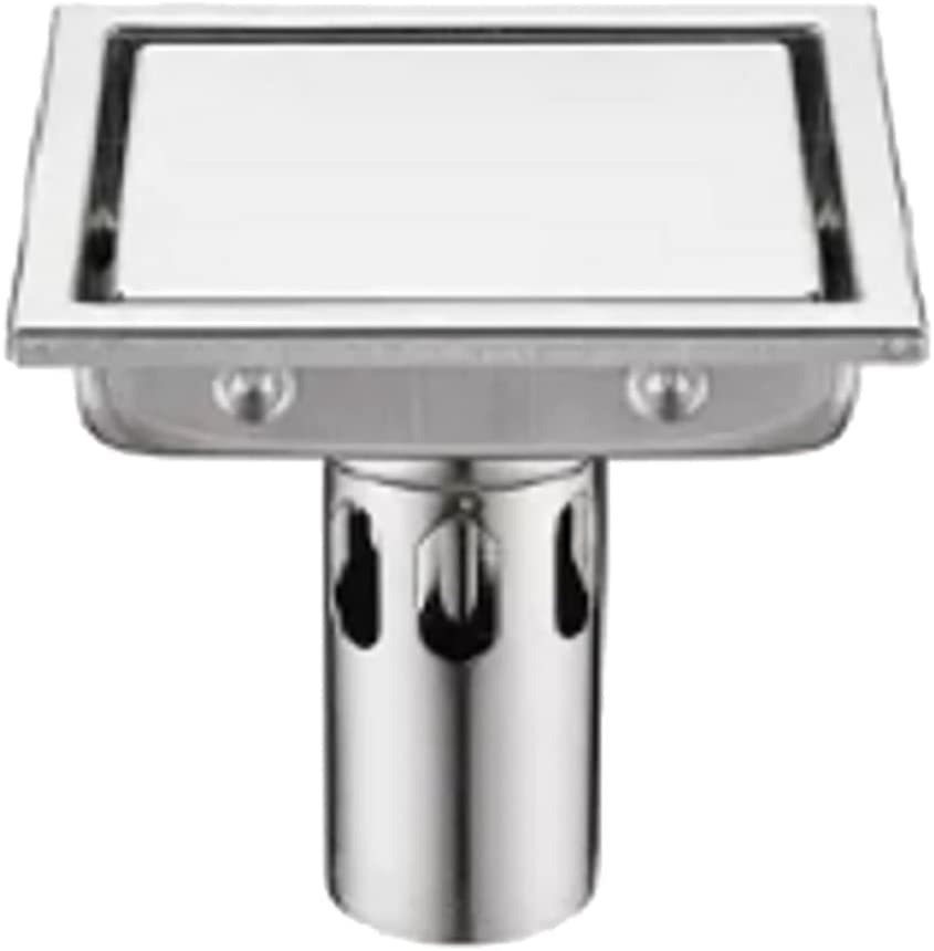 Drain de douche en acier inoxydable 304 brossé avec grille invisible pour carrelage