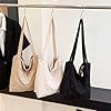 HUIBOHOU Corduroy Tote Bag with Zip for Women Large Capacity Shoulder Bag and Pockets for College School Work Travel Shopping (White) #2