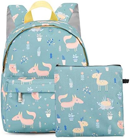 incarpo Kids Backpack Toddler School Cute Bags Lightweight Waterproof Lunch Bag with Snack Bag for Boys and Girls,Light Green