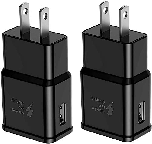 Adaptive Fast Charging Wall Charger Adapter Compatible Samsung Galaxy S6 S7 S8 S9 S10 / Edge/Plus/Active, Note 5,Note 8, Note 9, LG G5 G6 G7 V20 V30 ThinQ Plus EP-TA20JBE Quick Charge (2 Pack)