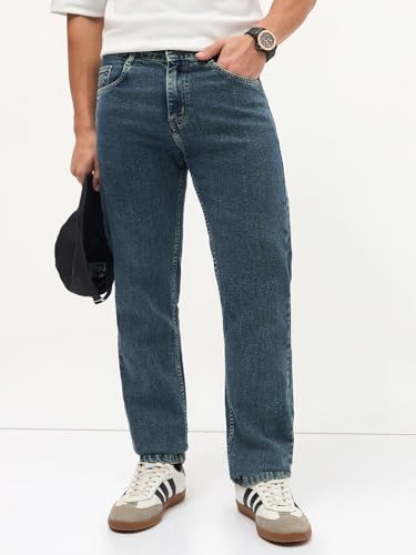 Image of Urbano Fashion Men's Regular Fit Heavy Washed Denim Jeans Stretchable