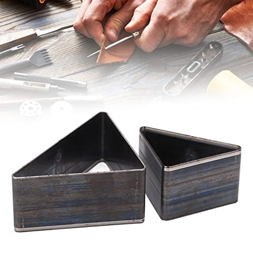 2 PCS Hollow Punch Cutter Set, Triangle Shape Leather Hole Punch Tool, 2 Sizes Cutting Mold Punching Die Set for DIY Leather Craft, Alloy Steel