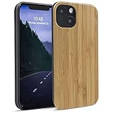 Gemi-Case Real Wood Case - Compatible with iPhone 13 - Wooden Hybrid W/Shockproof Inner TPU/PC Bumper- Bamboo