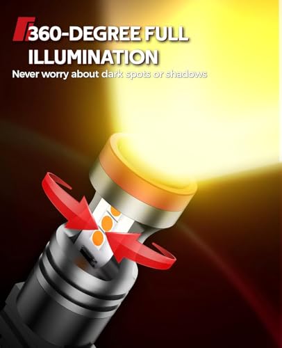 Image of Torchbeam 3157 3156 LED Bulbs, Amber Yellow LED Turn Signal Lights Bulbs, 400% Brighter 3156 3057 3457 4157 LED Bulb with Projector Replacement for Directional Blinker Parking Side Marker Lights