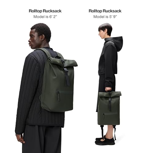 Image of RAINS Rolltop Rucksack - Waterproof Backpack with Chest Strap, Standard