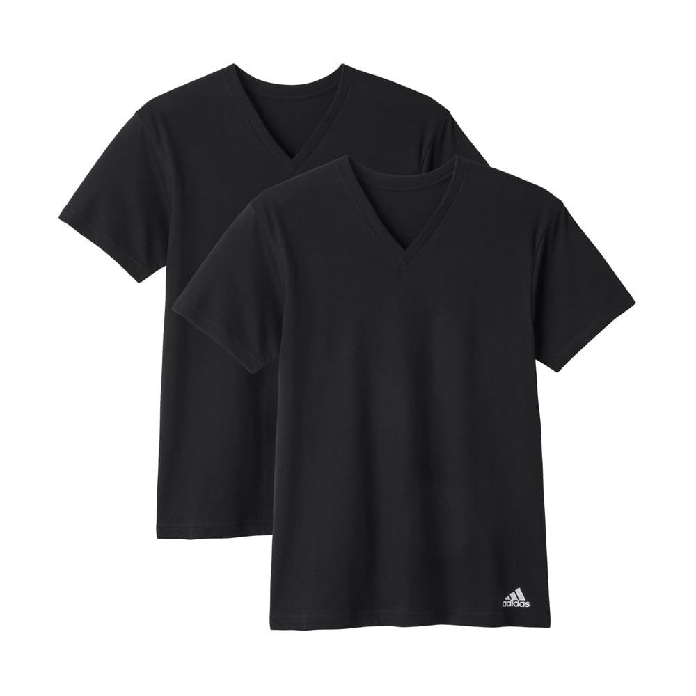 【42%OFF】【1,380円】 アディダス メンズ 綿100% Ｖネック Ｔシャツ 2枚組