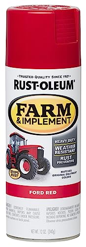Image of Rust-Oleum 280136 Farm & Implement Spray Paint, 12 oz, Ford Red, (Pack of 1)