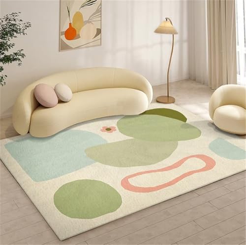 Tapis lavable au design frais vert doux pour salon et ado - 2