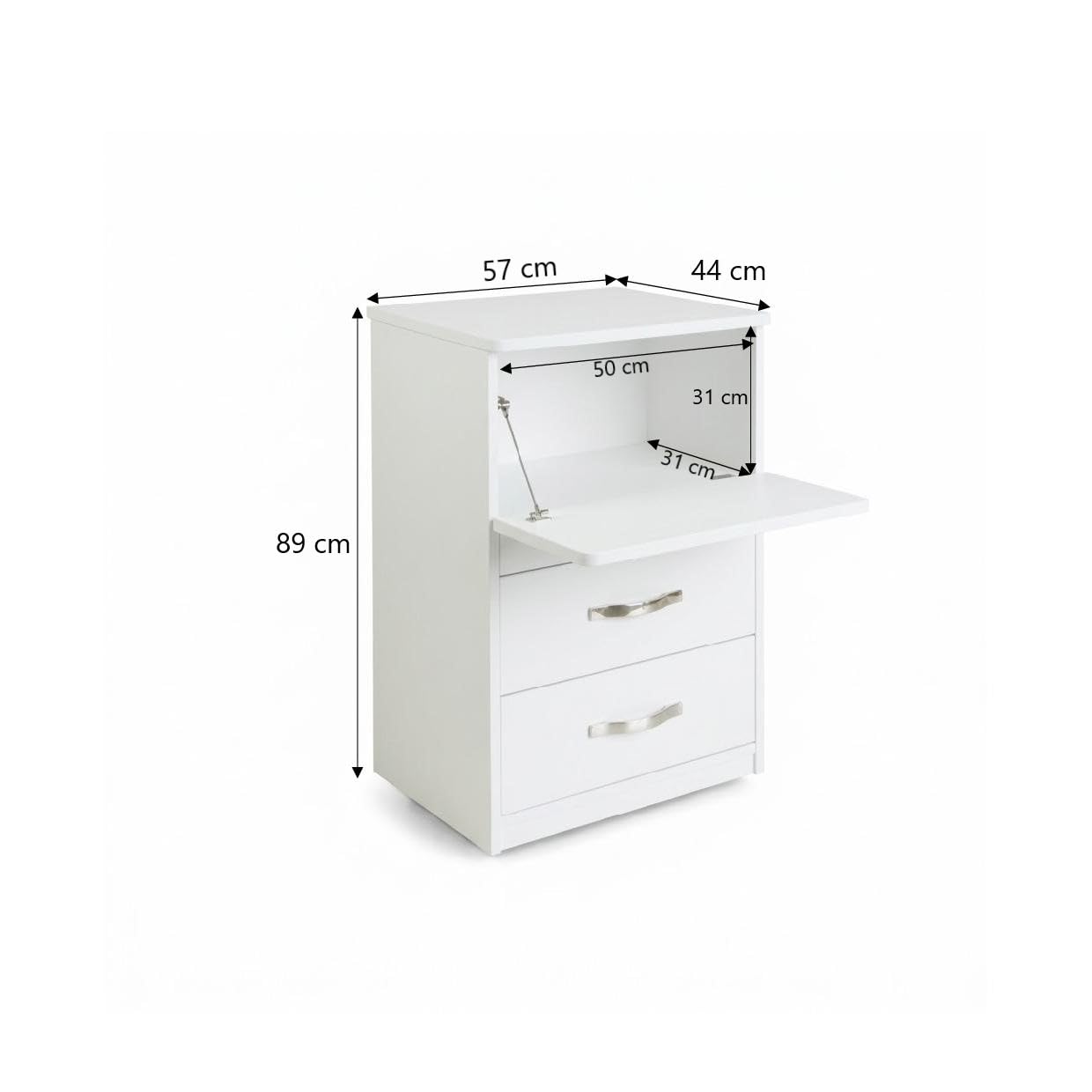 Linea Azzurra Mobile con Asse da Stiro Pieghevole Mobile da Stiro in Legno Nobilitato Melaminico 89x57x44 cm con Cassetti Contenitori e Ruote Made in Italy