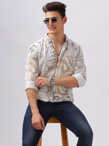 Image of BULLMER Trendy Regular Fit Striped Causal Full Sleeve Shirt for Men.