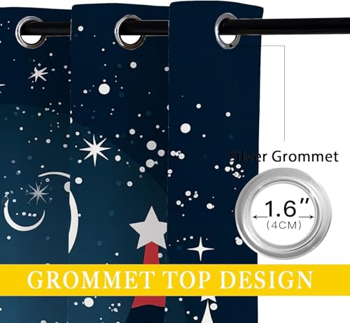 Rideau à oeillets pour chambre isolation thermique Noël