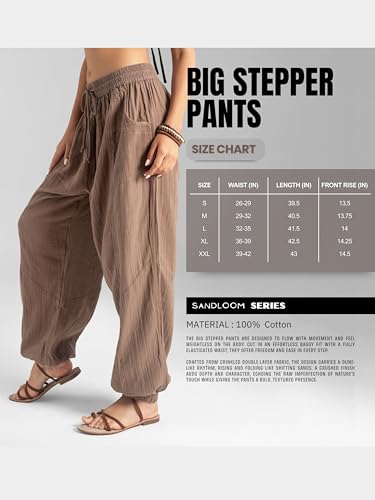 The Veshti Company Women’s Boho Cotton Harem Pants – Soft Lounge Yoga Pants – Fit Trousers with Drawstring3
