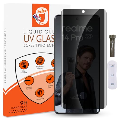 Image of UV Advanced Privacy Tempered Glass Screen Protector Compatible for Realme 14 Pro 5G (6.77 Inch, Pack of 1) Full Edge to Edge Coverage Anti-Spy /Anti-Peeping 9H Hardness