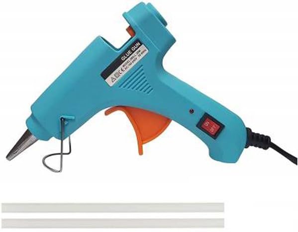 Hot Glue Gun with Glue Sticks | 20W Hot Melt Glue Gun With Anti Drip For Arts And Crafts, DIY Projects |Leak Proof Glue Gun With Strong Gumming Glue Sticks (2 Sticks, Firozi)-image-38