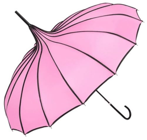 chenwen Pagoda Peak Old-Fashionable Ingenuity Umbrella Parasol Sun Parasol Rain umbrella Bridal Wedding Decoration Umbrellas (Pink)