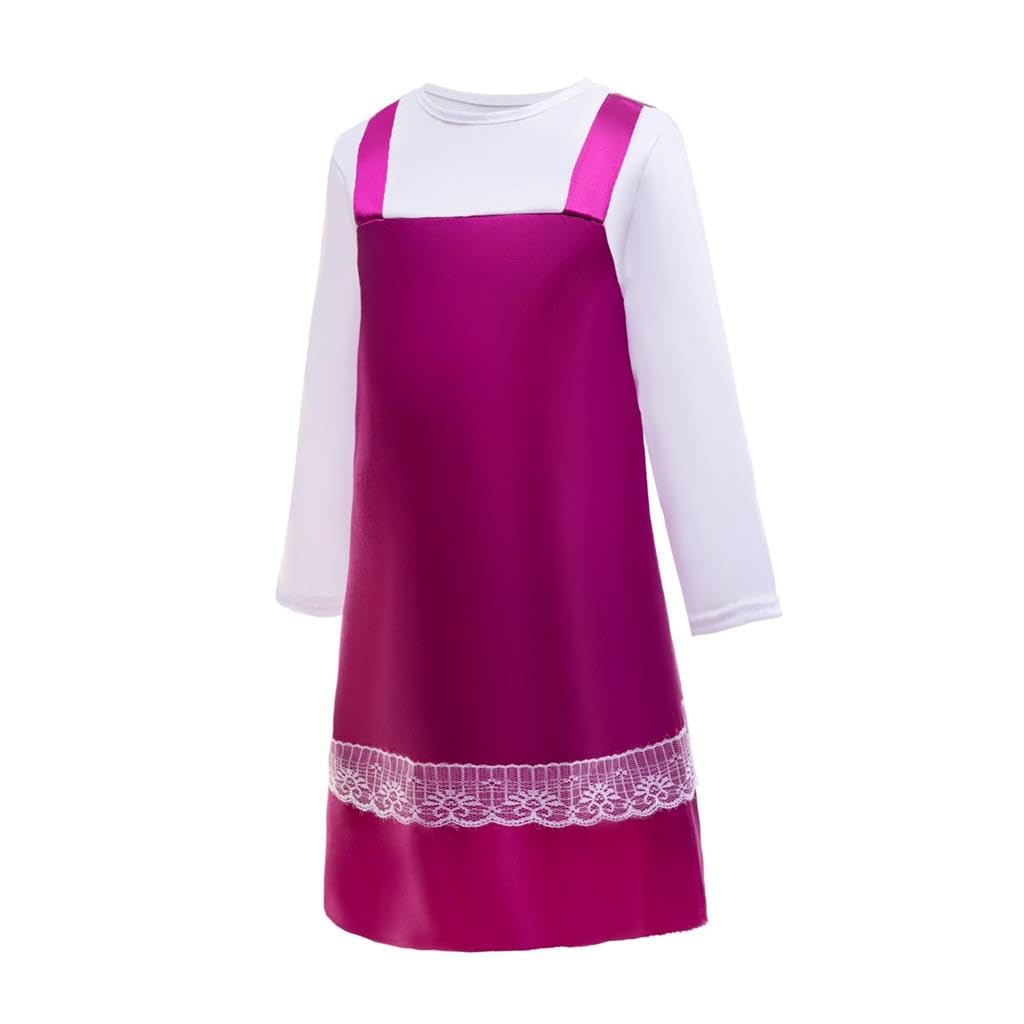 Lito Angels Fancy Dress Up Costume Set including Kerchief for Kids Girls Age 4-5 Years (S), Purple - Image 3