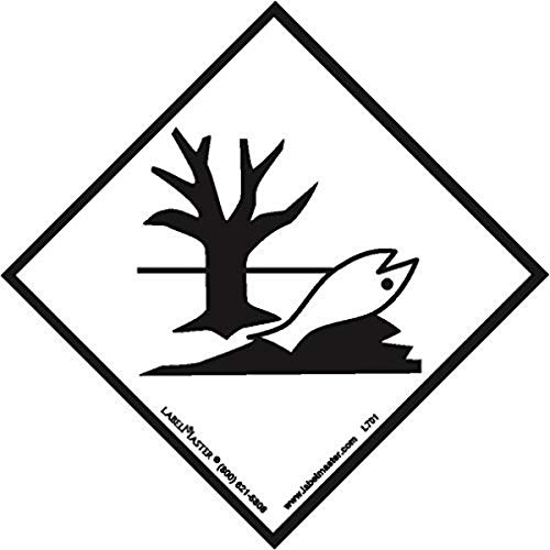 Marquage substances dangereuses environnement 100x100mm carré haute visibilité Labelmaster