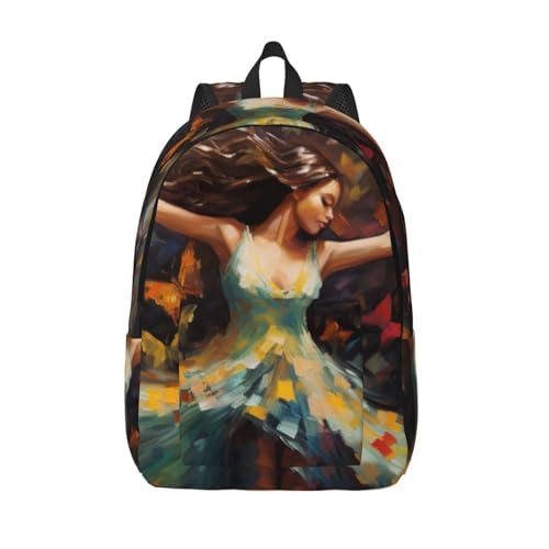 BREAUX Girl Dance Butterfly Canvas Casual Lightweight Duffel Bag, Fashion Duffel Bag, Unisex Travel Backpack