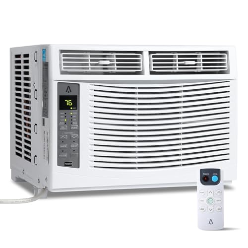 Image of 6000 BTU Window Air Conditioner, Cools up to 250 Sq. Ft., Energy Saving Window AC Unit with Remote & App Control & Timer Function & Easy Install Kit, Perfect for Small Bedroom, Living Room
