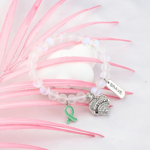 Image of UJIMS Organ Donation Awareness Gifts Green Rinbbon Bracelet Transplant Gifts Kidney Transplant Survivor Jewelry