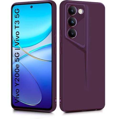 Image of WOW IMAGINE Slim Back Cover for Vivo Y200e 5G | Vivo T3 5G | Blade Series Ultra Thin Case with Lightweight Design | Camera Protection | Soft Matte Silicone Flexible Mobile Case - Purple