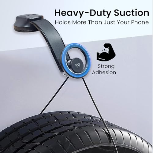 Image of MOOSH Magnetic Car Mount Holder 360 Rotating Mobile Holder for Dashboard & Windshield with Strong Suction, Anti-Shock Grip & Adjustable Viewing Angles fit for Most Smartphones & Mini Tablets (Black)